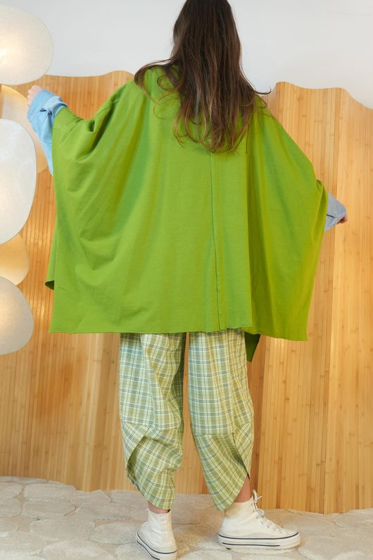 Oversized Sweatshirt Zip Cape Olive /6=